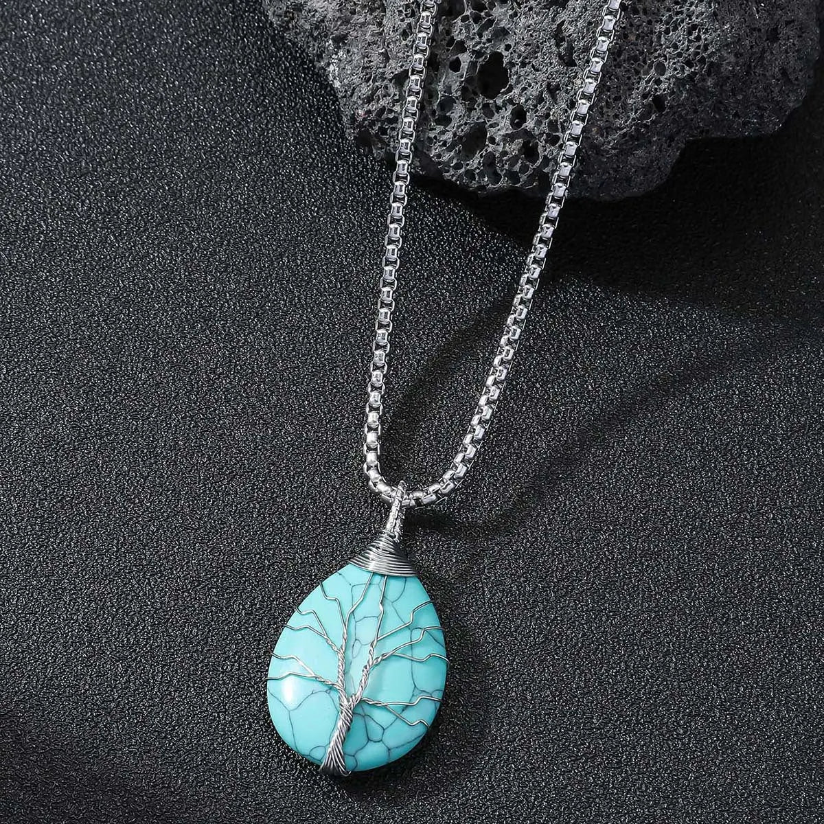 Turquoise Tree Necklace