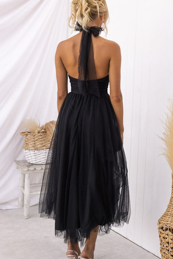 French Fairy, Ethereal Chiffon Patchwork Detail Suspender Long Dress