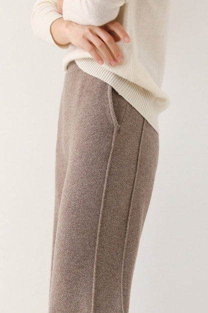 Wool Soft Straight Split Knit Pants