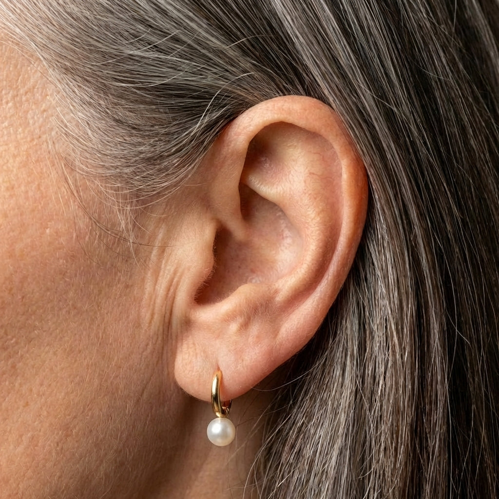 Small Pearl Earrings Gold Plated