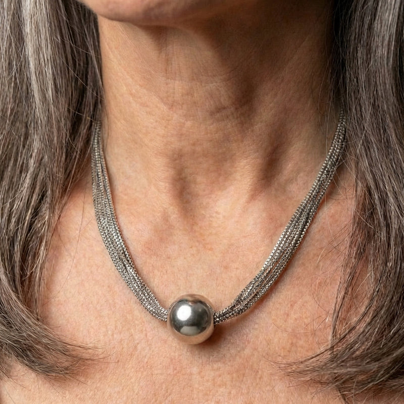Vintage Multilayer Chain Silver Necklace