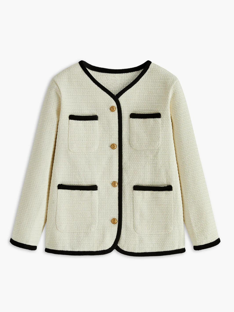 Contrast Binding Pockets Cardigan
