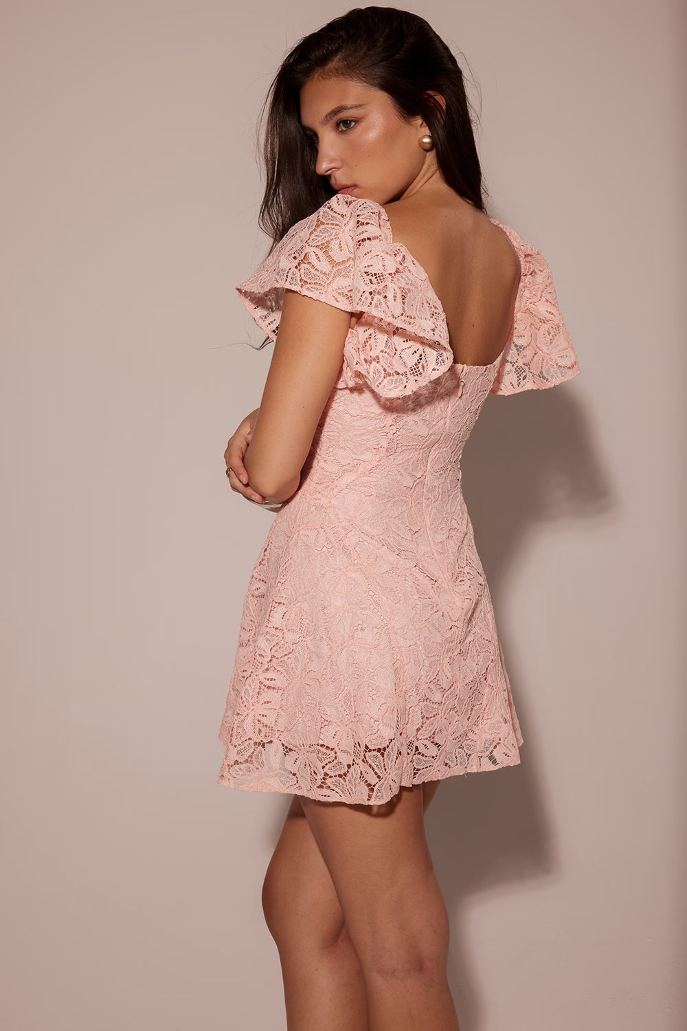 Perfectly Pink Lace Mini Dress