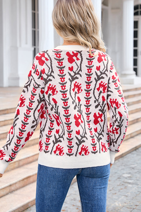 Fashionable Knitted Crew Neck Sweater
