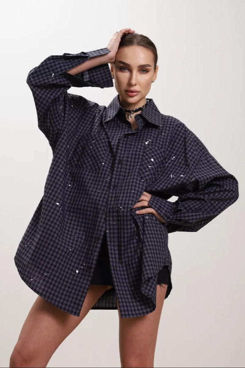 Oversized Short Sleeve Blouse