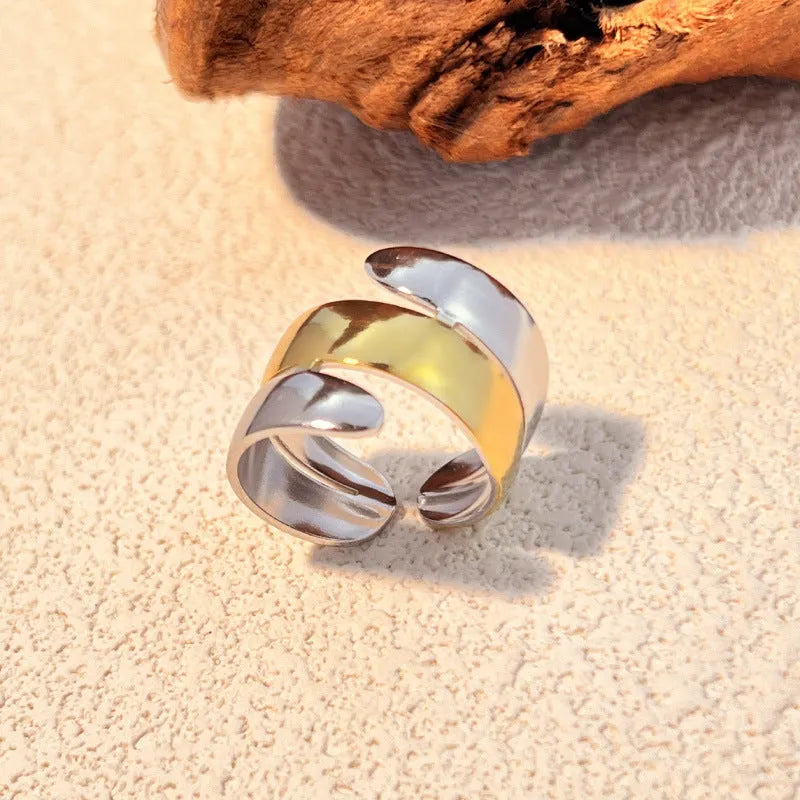 Modern Gold Silver Ring