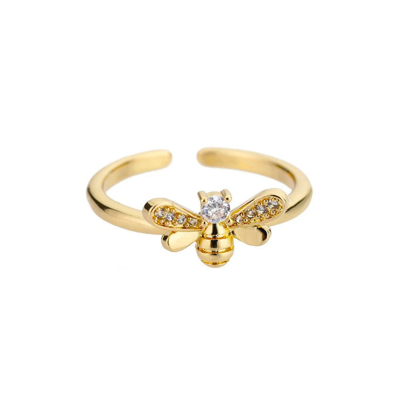 Elegant Crystal Bee Ring