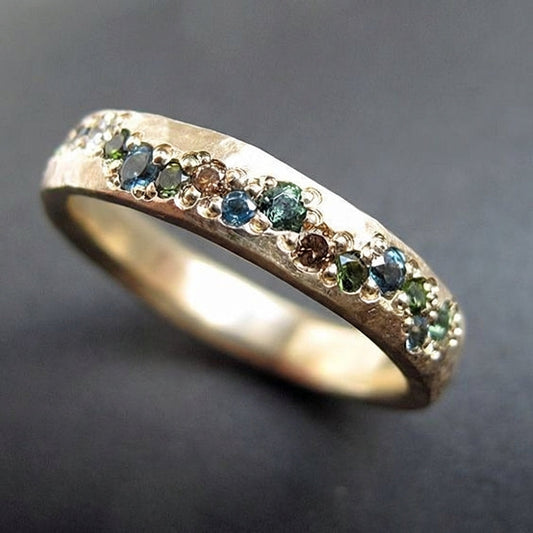 Aa Vintage Gold Colorful Ring