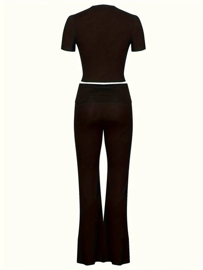 Black Retro Sports Two Piece Set