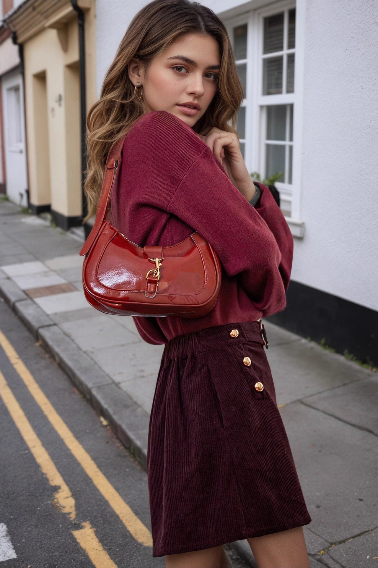 Corduroy A-line Bodycon Skirt