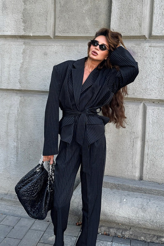 Longline Structured Two Piece Blazer Pants Set