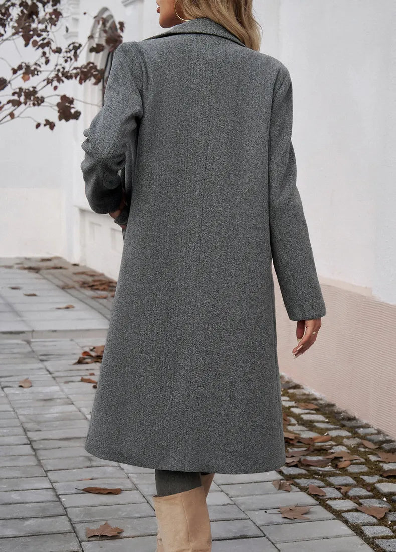 Everyday Double-breasted Woolen Coat