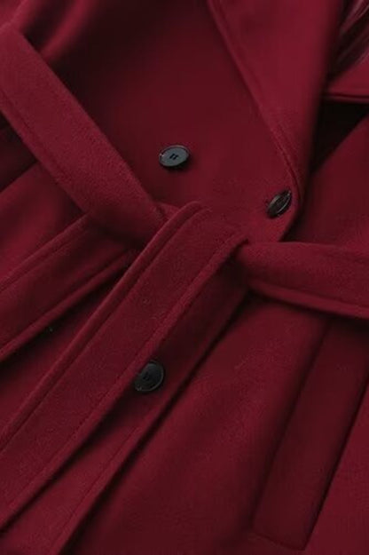 Waisted Lapel Wool Overcoat