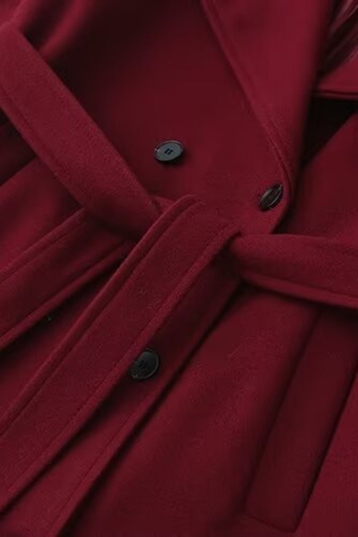 Waisted Lapel Wool Overcoat