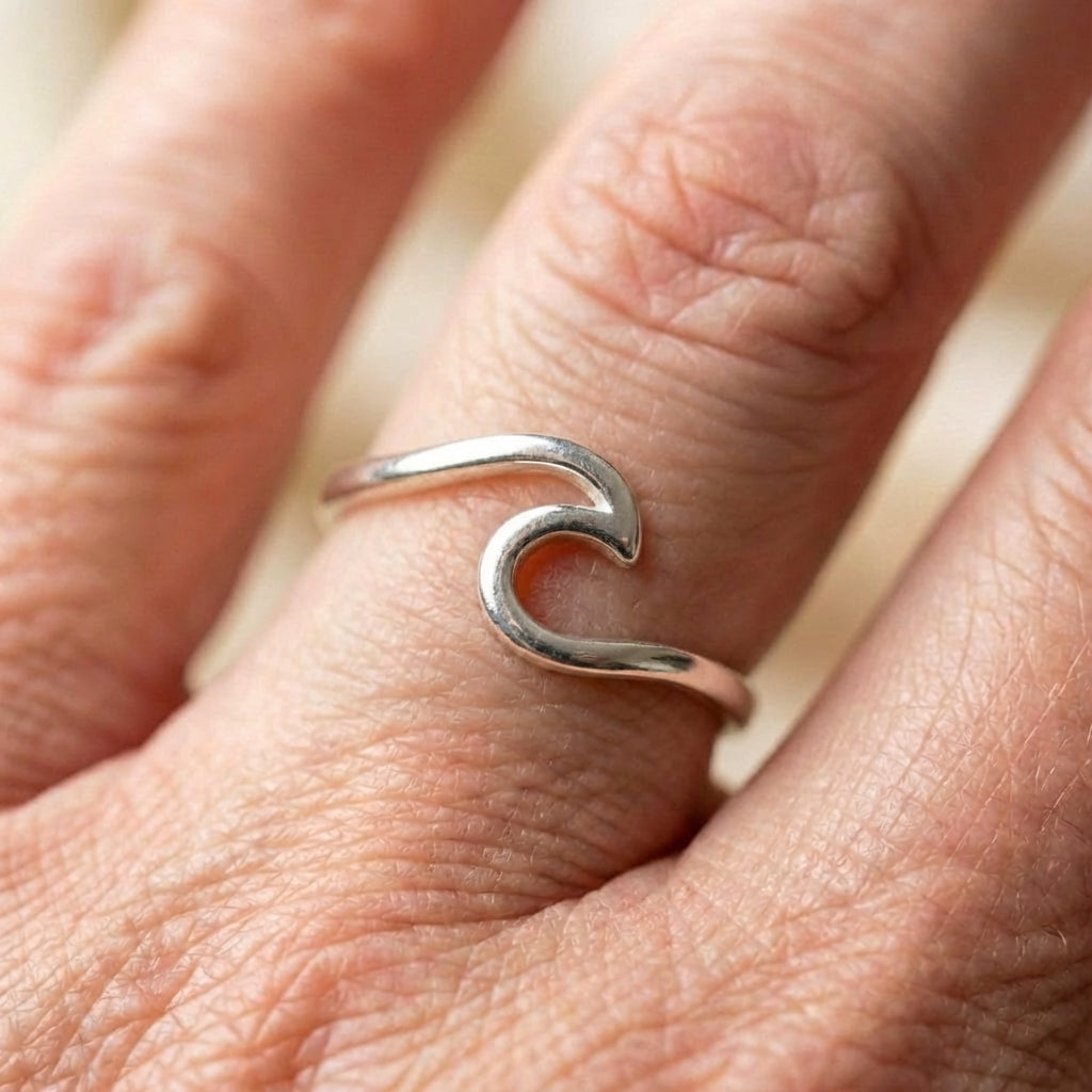 Silver Sea Wave Ring