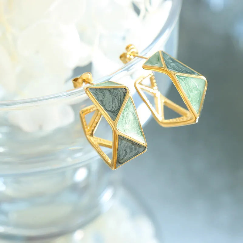 Geometric Stone Earrings
