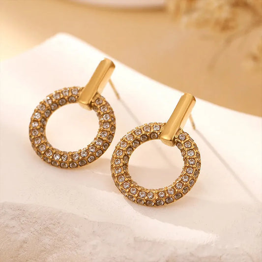 Elegant Crystal Circle Earrings