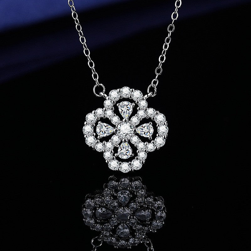 Elegant Silver Four Leaf Clover