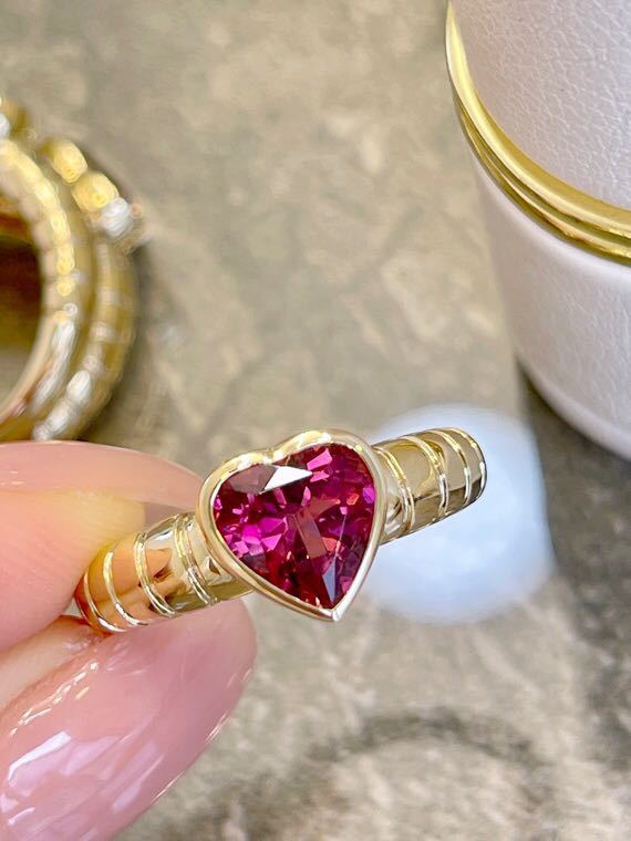 Elegant Ruby Heart Ring