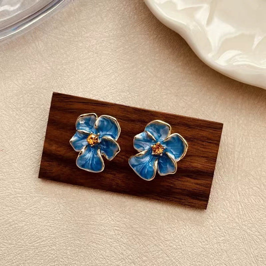 Blue Flower Earrings