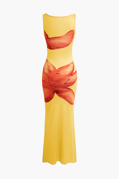 Lily Print Perspective Tank Maxi Dress