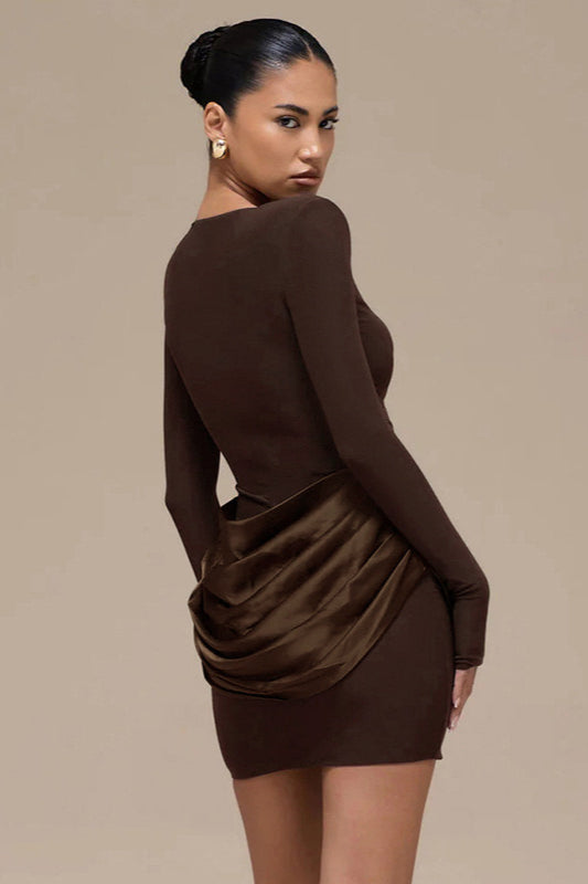 Color Ruched Bodycon Dress