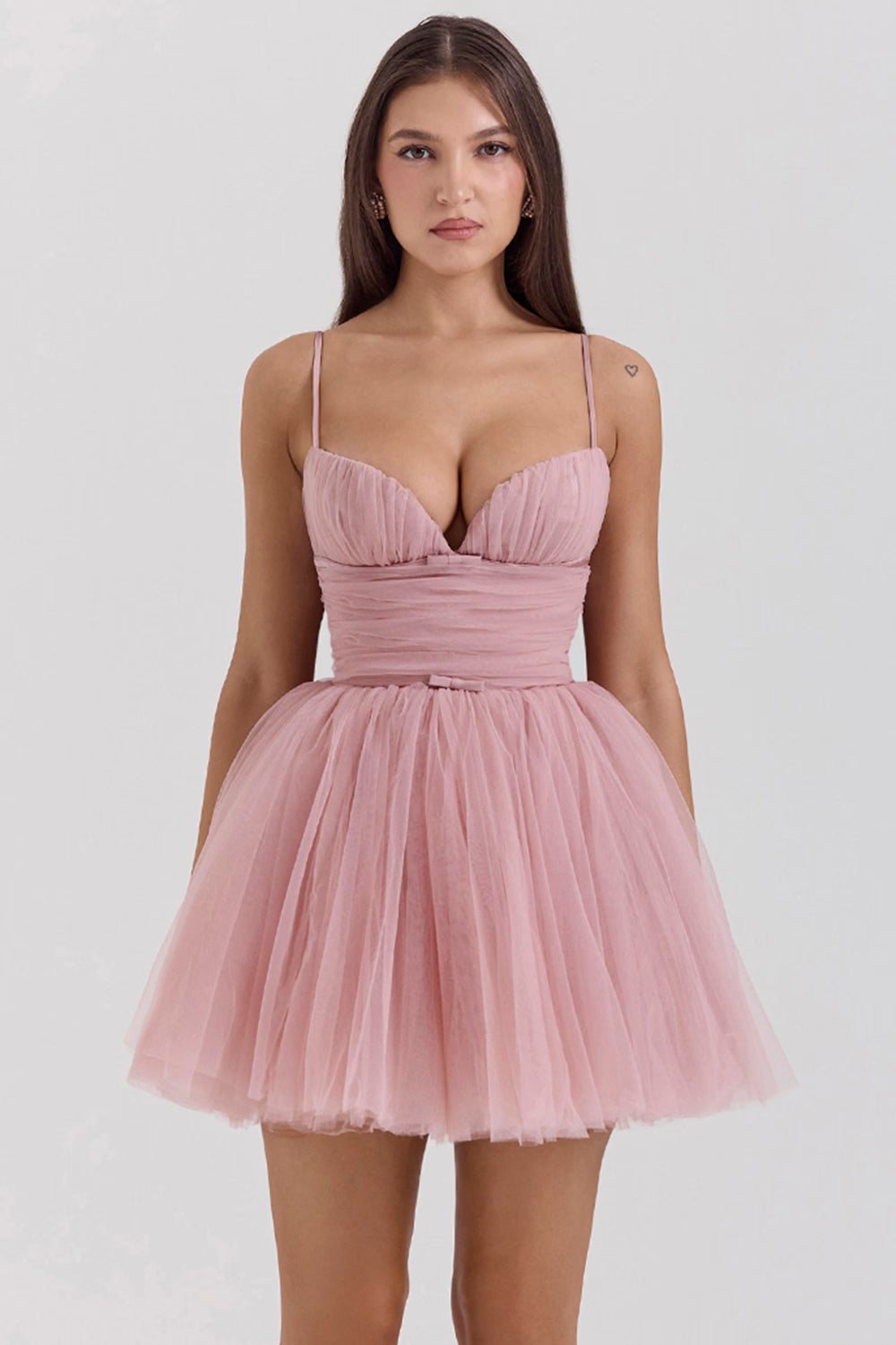 French Rose Tulle Mini Dress -