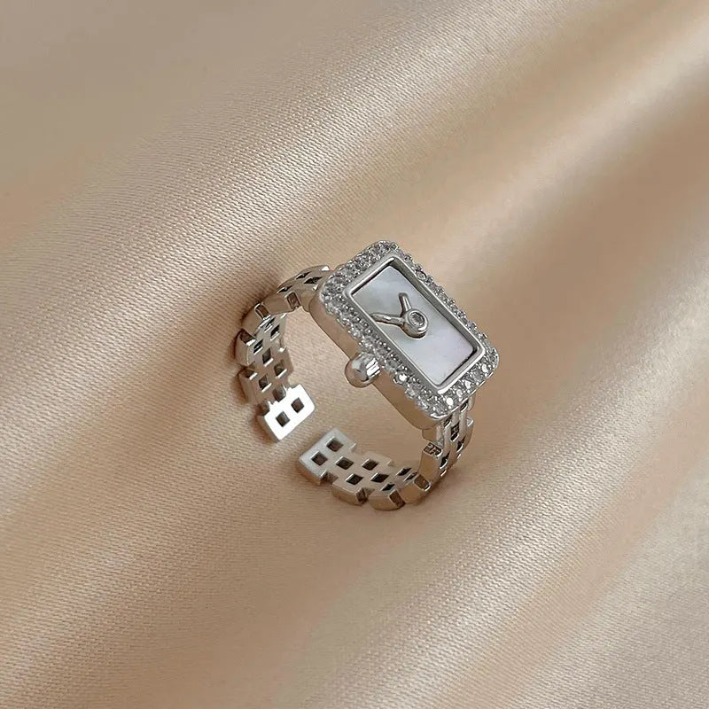 Elegant Crystal Watch Ring