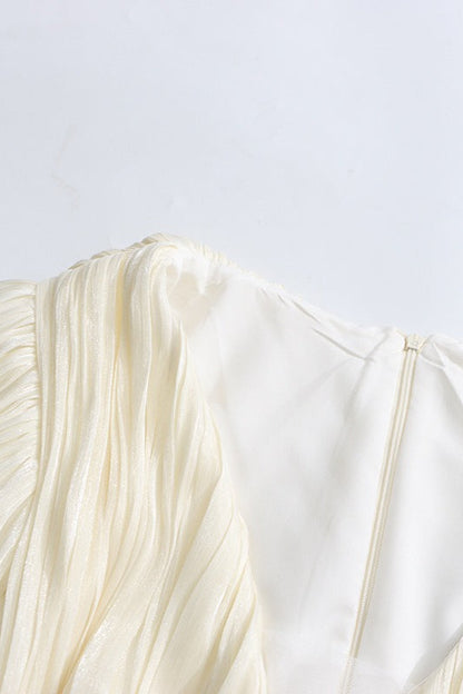 High Waist Ruched 3d Mini Dress