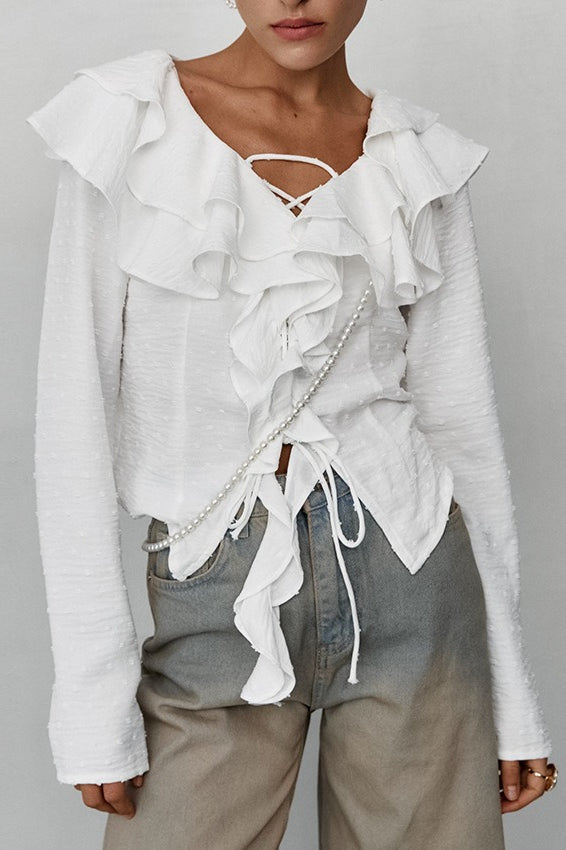 Long Sleeve Crepe Blouse