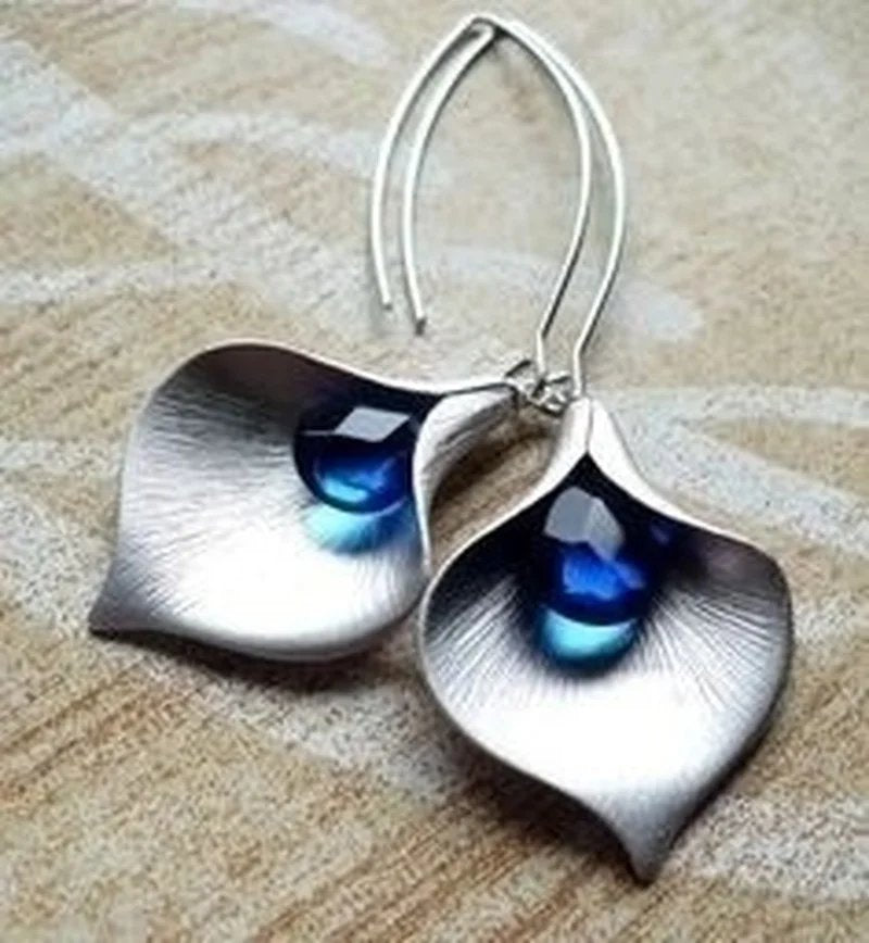 Vintage Blue Zircon Earrings