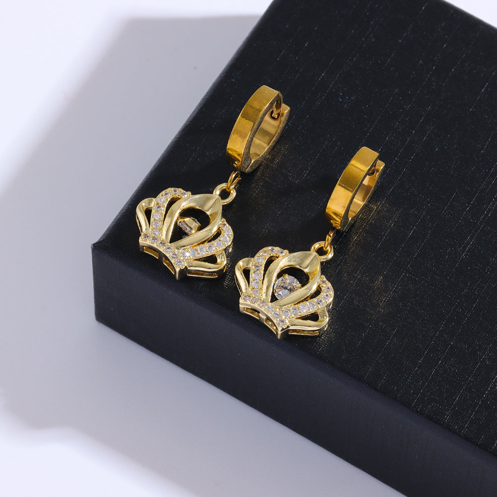 Elegant Crown Earrings