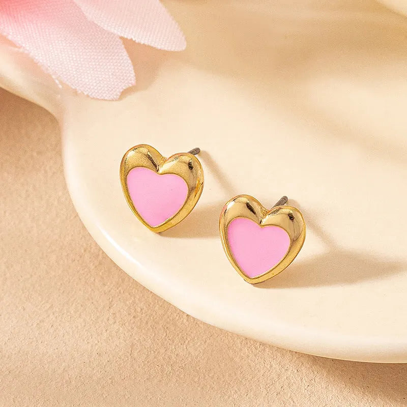 Sweet Pink Heart Earrings