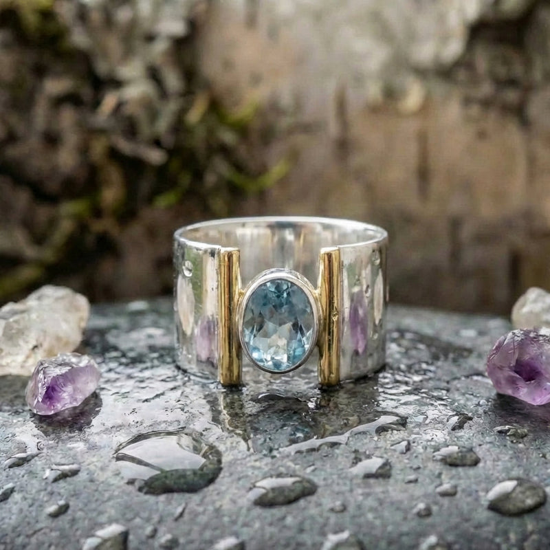 Elegant Zirconia Geometric Ring