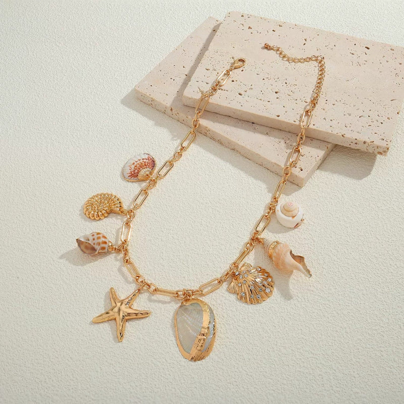 Bohemian Shell Charm Necklace
