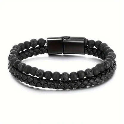 Luxurious Twofold Layer Faux Leather Bracelet