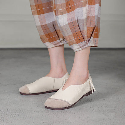 Spring Summer Retro Leather Flat Loafers