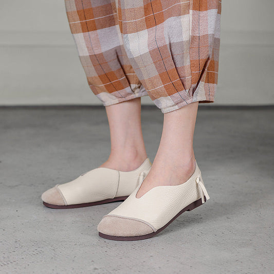 Spring Summer Retro Leather Flat Loafers