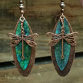 Vintage Dragonfly Stone Earrings