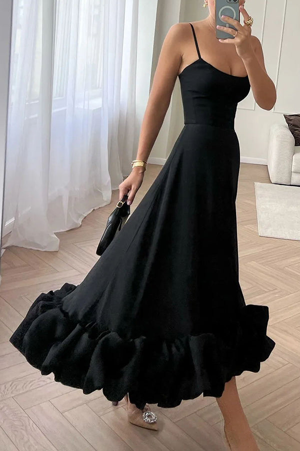 ' Camisole Waist Cinching Charm Multi-color Banquet Party Midi Skirt