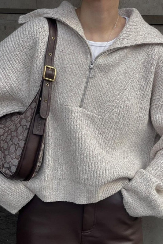 Half Zip Knit Sweater