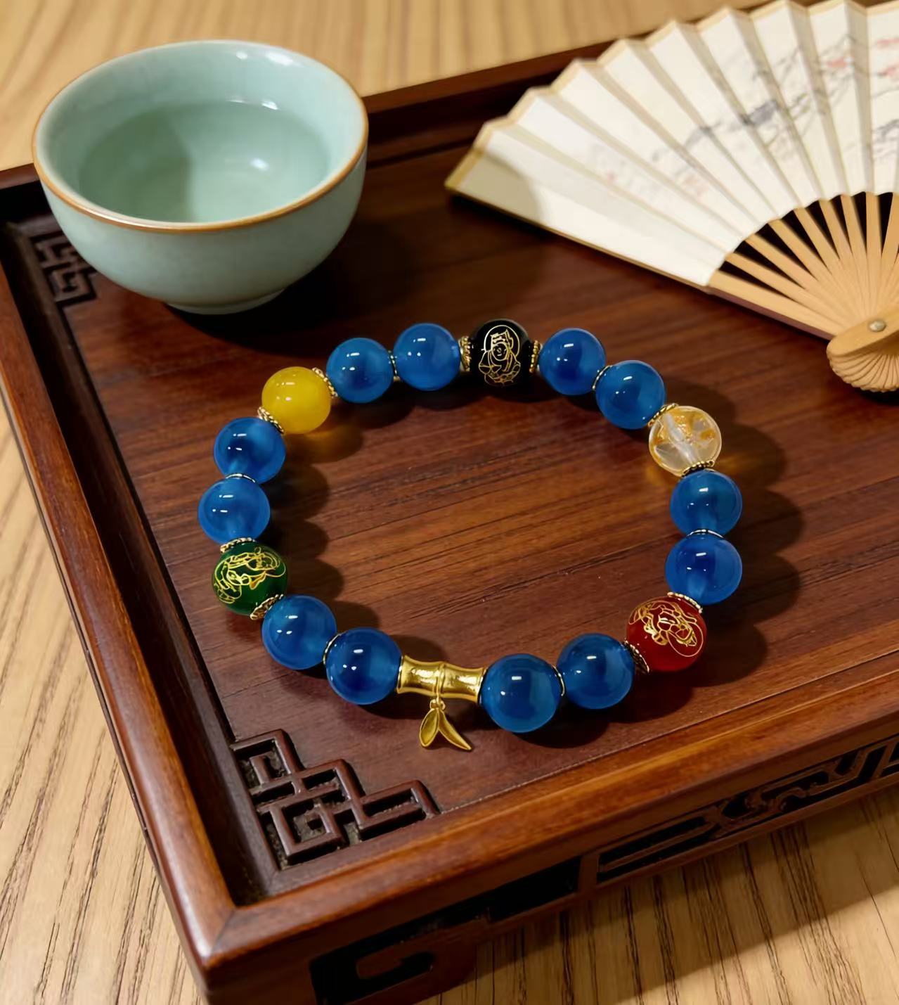 Elegant Blue Agate Bracelet