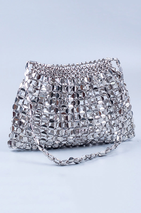 Handmade Flat Beaded Beaded Woven Handbag Bag
