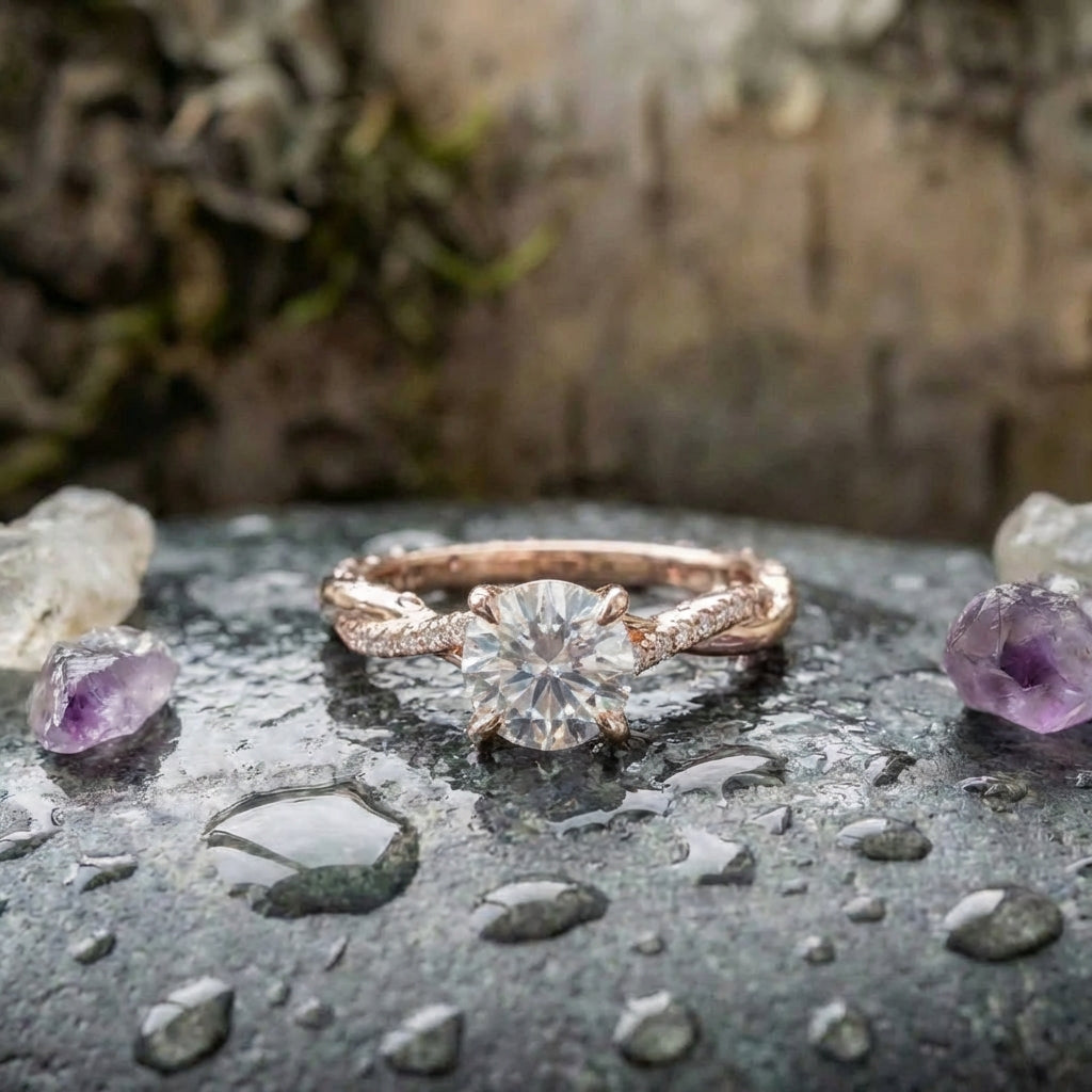 Elegant Rose Gold Diamond Ring