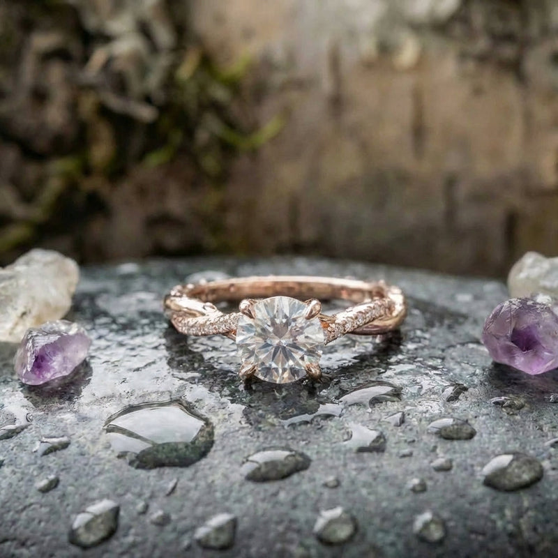 Elegant Rose Gold Diamond Ring