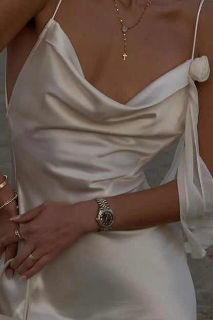 Satin Backless Maxi Dress