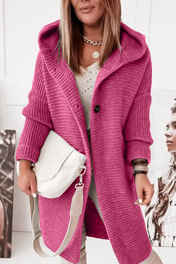 Hooded Knitwear Hood Collar Temperament Commuting Loose Cardigan Sweater