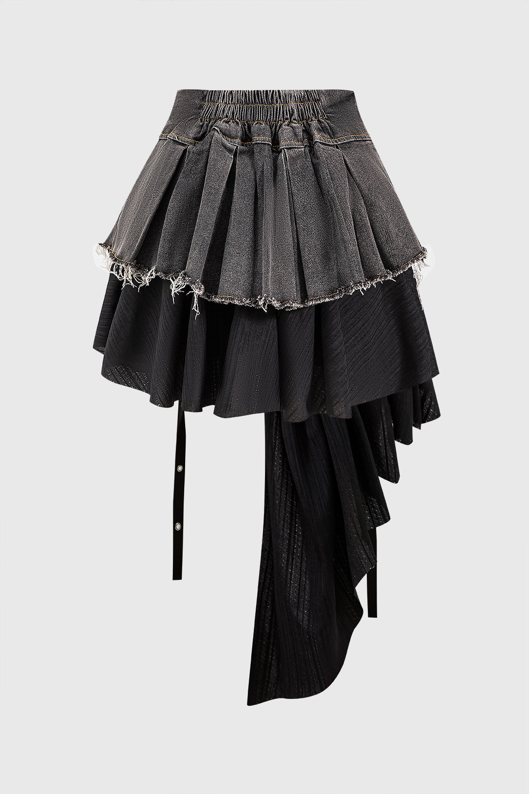 Patchwork Denim High Waist Skirt