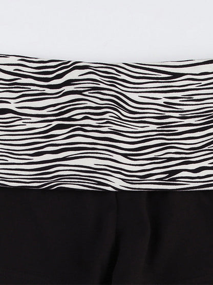 Stitching Shorts With Zebra Print