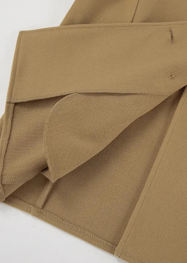 Classic Double-breasted Camel Wool Coat
